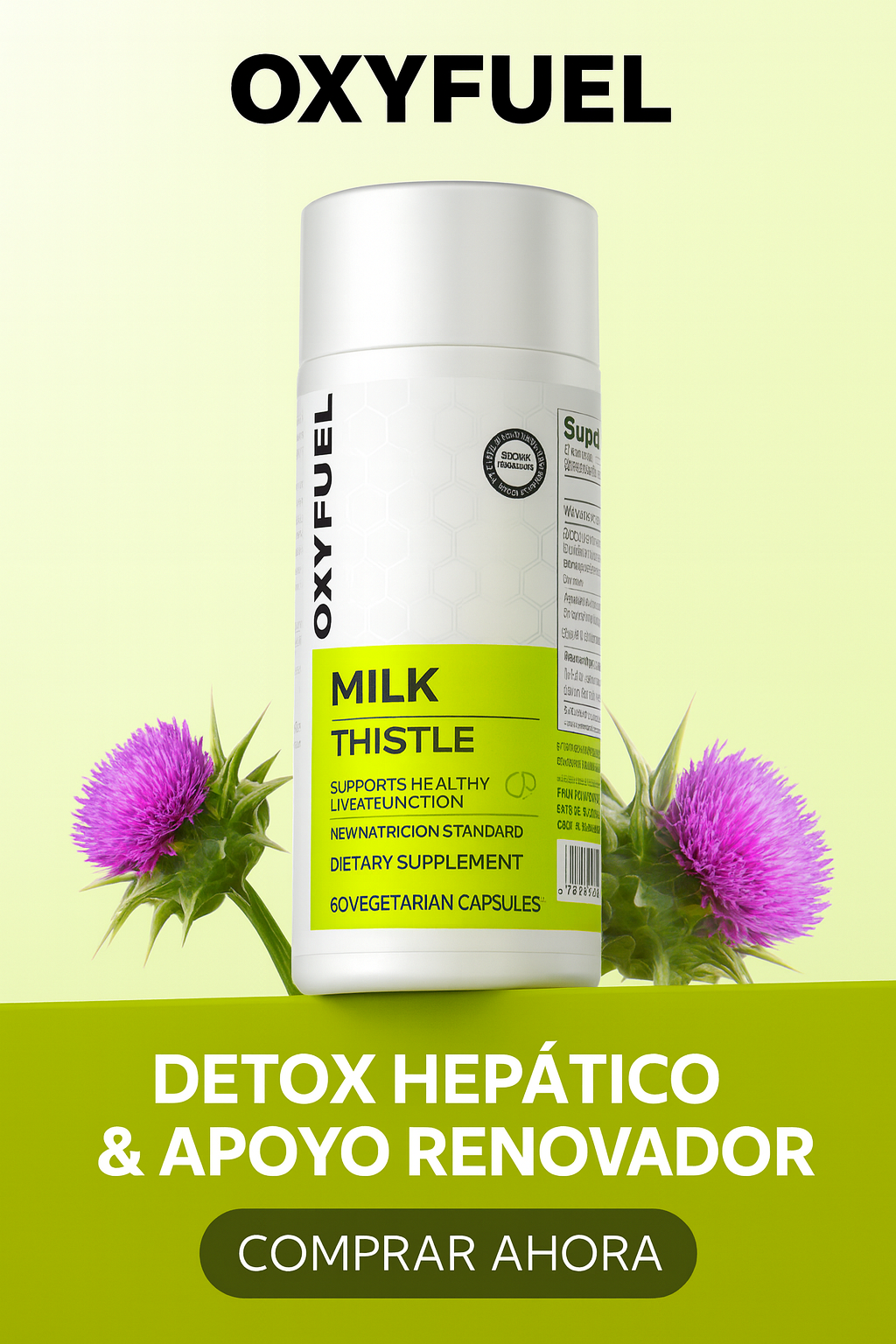 OXYENERGY Cardo Mariano – Detox Hepático & Limpieza de Colon