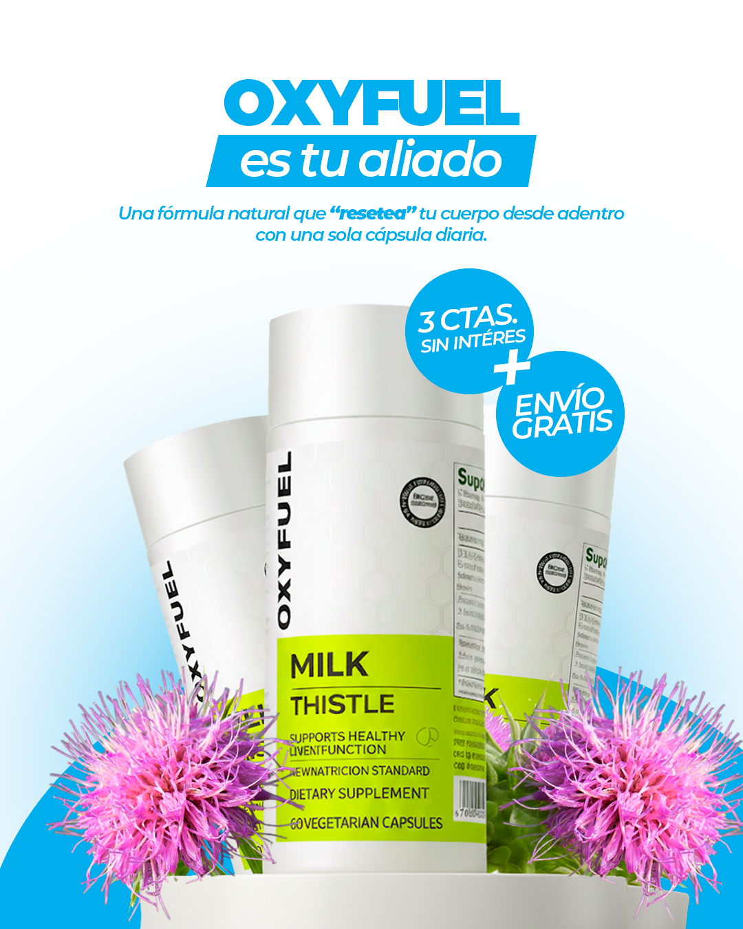 OXYENERGY Cardo Mariano – Detox Hepático & Limpieza de Colon