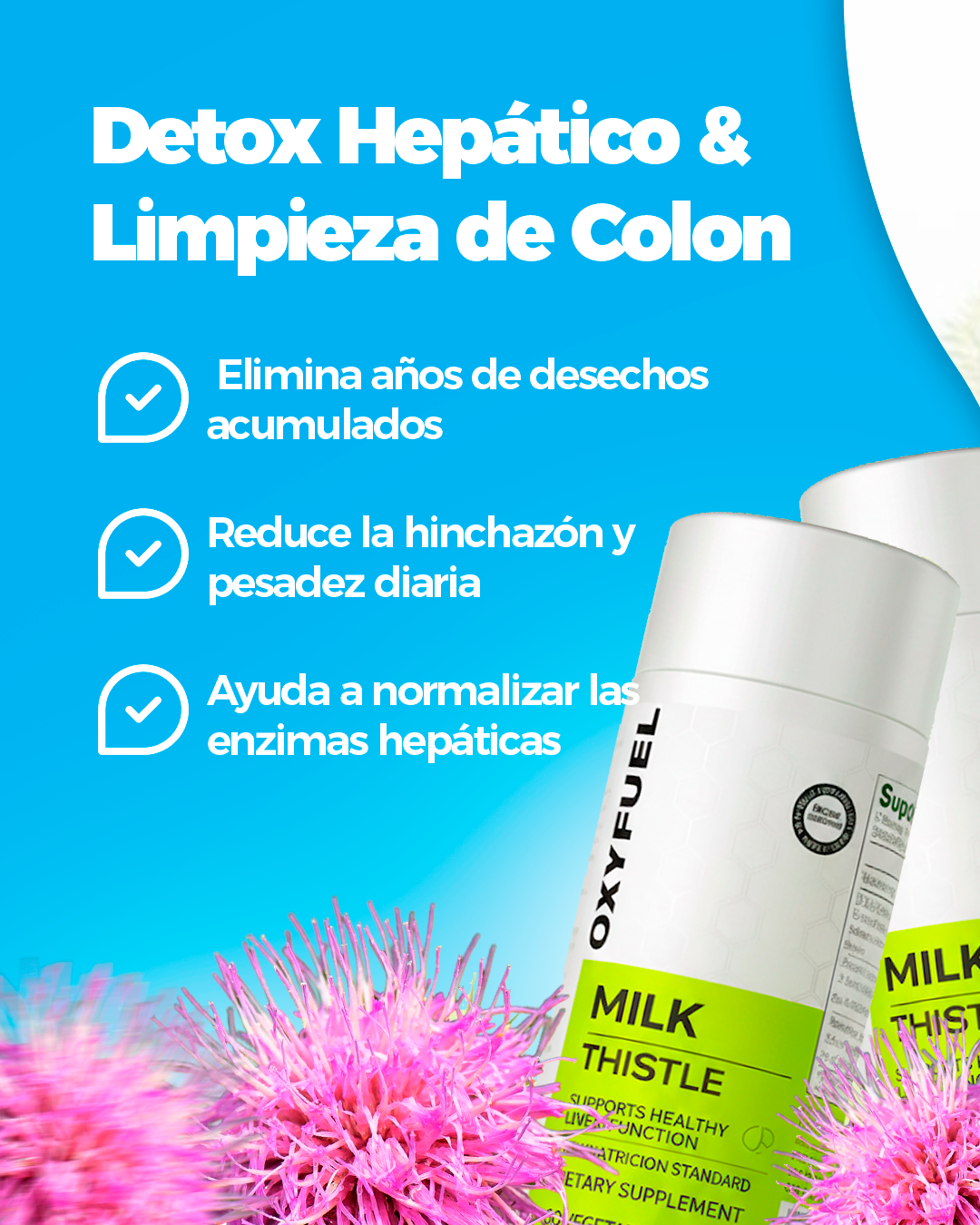 OXYENERGY Cardo Mariano – Detox Hepático & Limpieza de Colon